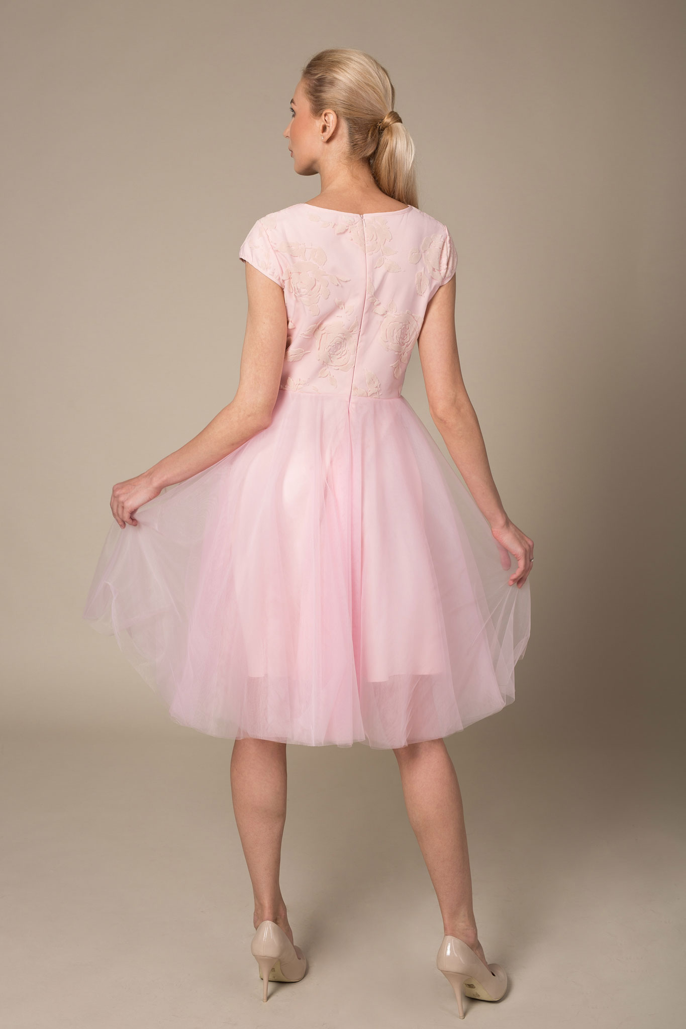 Champagne Tulle Lace Short Prom Dress, Tulle Lace Puffy Homecoming Dre –  shopluu