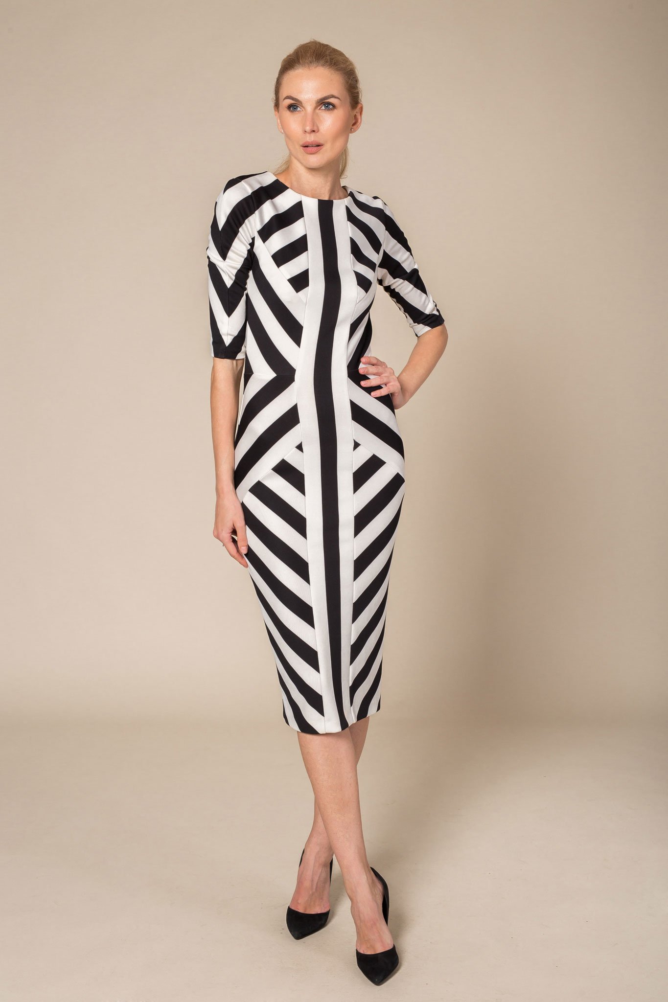 Black and White Midi Dress - Le Parole